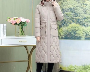 Winter <b>Short</b> Raw Canvas Sheep Skin Puffer <b>Jacket</b> with Hood Eco-Friendly Breathable Waterproof Front Pocket Ladies' Warm - Product Image 2