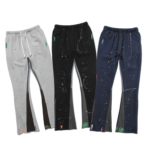 กางเกงกีฬากันยับสำหรับผู้ชายผ้าฝ้าย100% สีพื้นย้อมสีแบบถักระดับกลาง - Product Image 3