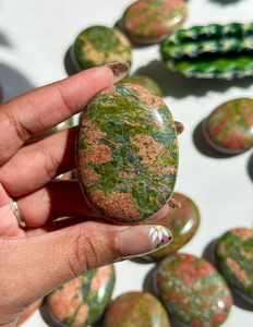 Meilleure qualité Offre Spéciale pierres de palmier naturelles Unakite équilibre émotionnel pierre de cristal Agate commande en gros - Product Image 4