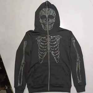 Sudaderas con Capucha para Hombre de Primera Calidad, Mezcla de Algodón, con Cierre, Diseño Personalizado, Bordado Digital, Pedrería, Felpa, Sólidas, para Invierno - Product Image 1