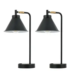 Meilleure vente en gros en inde, moderne, Simple, minimaliste, à côté du lit, lampe de bureau noire de 7 pouces pour salon, bureau, bar, hôtel