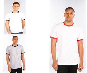 เสื้อยืดคอตตอน 100% แบบเรโทรถักเนื้อนุ่ม ระบายอากาศดี รุ่นพรีเมียม คอนทราสต์ ริงเกอร์ ปี 2024 สำหรับงานพิมพ์ - Product Image 4