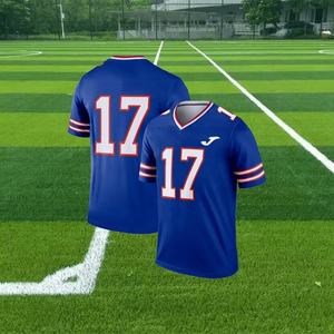 เสื้อทีมฟุตบอลอเมริกันเสื้อทีมฟุตบอลระบายอากาศได้ดีแขนสั้นพิมพ์ลายแบบถ่ายโอนความร้อนได้ทั้งหมดโลโก้ตามสั่ง - Product Image 6