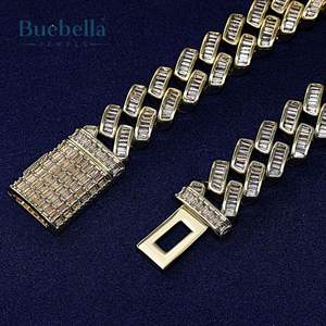 Hip Hop 14mm Iced <b>Cuban</b> <b>Link</b> <b>Bracelet</b> For <b>Men</b> 925 Silver <b>Cuban</b> <b>Bracelet</b> For <b>Men</b> - Product Image 4