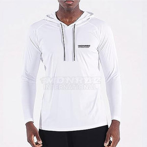 Sudadera con capucha de compresión atlética para hombre, ropa de gimnasio ajustada de secado rápido, Sudadera con capucha de compresión para hombre con logotipo personalizado - Product Image 3