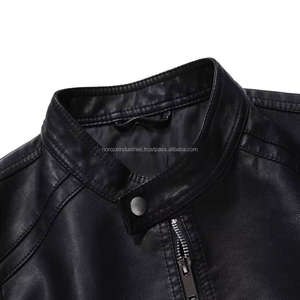 Veste en cuir noire coupe slim coupe-vent de haute qualité classique pour motard en PU imitation cuir pour hommes Chaqueta De Cuero - Product Image 6