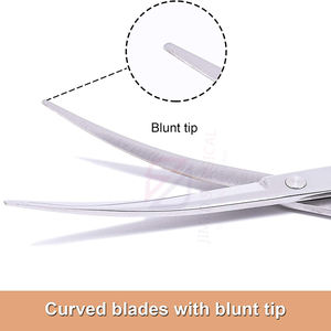 กรรไกรตัดขนสัตว์เลี้ยงแบบพิเศษทำจากสแตนเลสมีใบมีดโค้งคมและผิวกระจกสำหรับตัดขนสุนัขมืออาชีพ - Product Image 3