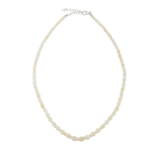 Collier en argent sterling avec opale éthiopienne 37,60 carats, accents de perles et de diamants, chaîne plaquée or 14 carats, cadeau religieux de mariage - Product Image 3