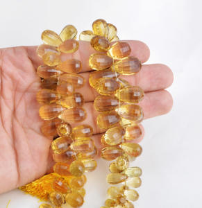 ลูกปัดควอตซ์น้ำผึ้งทรงแฟนซีเจียระไน 1 เส้น ธรรมชาติ สำหรับทำเครื่องประดับอัญมณี - Product Image 3