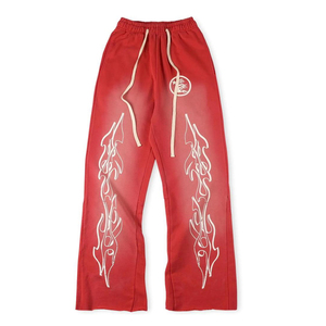 Pantalon évasé 100% coton Hip Hop taille moyenne pour hommes, séchage rapide, respirant, vêtements d'entraînement pour l'extérieur - Product Image 2