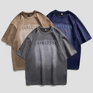 Impression hip hop personnalisée impression bouffante promotionnelle en plein air vintage col rond vêtements de rue t-shirt pour hommes en coton lavé à l'acide - Product Image 2