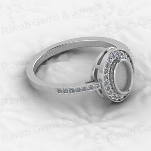 Genuine 925 Solid Sterling Silver High Quality 6x4mm Semi Mount <b>Blank</b> Bezel Setting Halo <b>Ring</b> Breastmilk Keepsake Resin Jewelry - Product Image 5