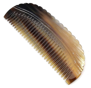 Vente en gros de peignes en corne de buffle et corne de boeuf peigne de massage méridien à tête en croissant artisanat naturel pour le massage - Product Image 3