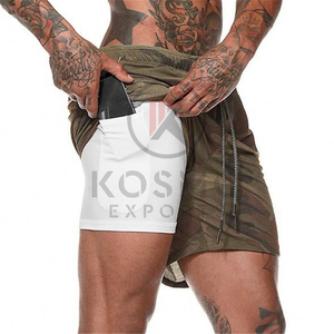 Short de gymnastique d'été pour hommes de haute qualité avec logo personnalisé Short d'entraînement en polyester décontracté OEM Short de bain solide à haute élasticité avec poche - Product Image 6