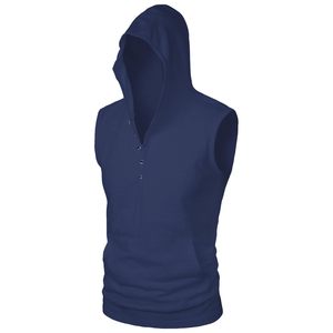 Nueva moda Casual tela de algodón sin mangas gimnasio secado rápido ligero Fitness deportes sudaderas con capucha para la venta personalizado hombres gimnasio sudaderas con capucha - Product Image 2