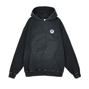 Sudaderas transpirables de secado rápido con lavado ácido, logotipo de impresión personalizado, sudaderas con capucha de lavado ácido para hombres de alta calidad - Product Image 1