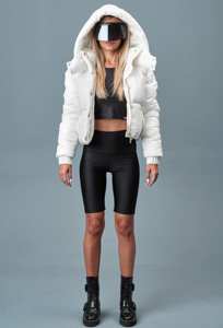 Chaqueta acolchada con capucha para mujer, Abrigo acolchado con cremallera de invierno cálido, chaquetas hinchadas informales a prueba de viento con logotipo personalizado, chaqueta de plumón para mujer, prendas de vestir - Product Image 5