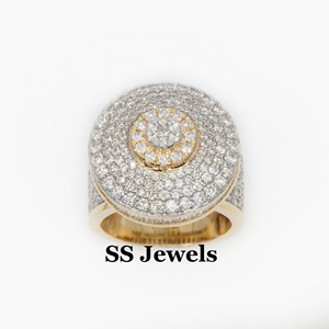 Juego de puntas de moissanita de corte brillante personalizado para hombre, anillo de moda de campeón helado, anillo de rapero chapado en rodio de plata 925 - Product Image 1