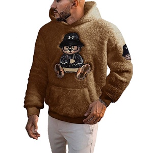 Sudadera con Capucha Personalizada al por Mayor de Alta Calidad con Bordado de Oso, Capucha y Bolsillo, Sudadera de Moda Otoñal para Hombre - Product Image 6