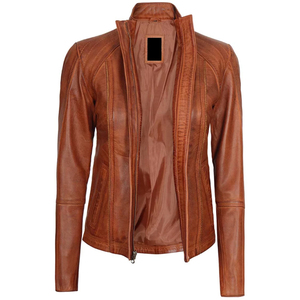 Chaqueta de Cuero para Mujer de Alta Calidad, Nueva Llegada, MOQ Bajo, Técnica de Tejido Transpirable Estampado, Servicio OEM, Elegante - Product Image 2