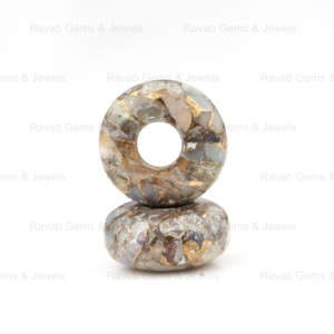 14x8mm Natural etíope Rosa ópalo cobre suave Briolette Rondelle gran agujero piedras preciosas cuentas sueltas para fabricación de joyas mayorista - Product Image 2