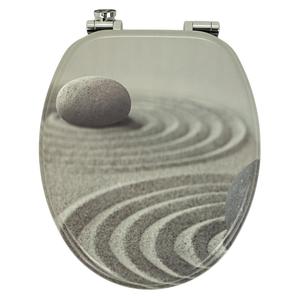 Universale bianco MDF coprisedile con chiusura rallentata tema spiaggia di fantasia in pietra - Product Image 1