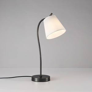 Lámpara de Escritorio Eléctrica Moderna con Pantalla de Tela Blanca, Control Táctil, Luz LED de Lectura para Sala de Estar y Dormitorio - Product Image 1