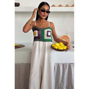 Jumpsuit Bohemio de Lino Jasmin Szneli 1280-08, Diseño Transpirable de Cintura Alta - Product Image 4