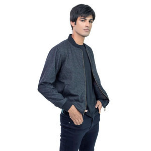 Chaqueta bomber con cremallera de invierno personalizable para hombre con cuello levantado y dobladillo acanalado último diseño disponible para venta al por mayor - Product Image 4