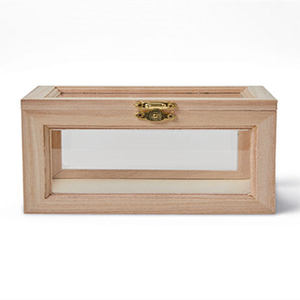 Hộp khung gỗ rắn với cửa sổ bên hộp lưu trữ Quà Tặng bằng gỗ W/Bảng kính trong suốt/Nắp có bản lề hộp hiển thị cửa sổ Acrylic - Product Image 2