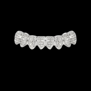 Custom 925 Sterling Silver Iced Out Grillz Diamond Teeth Top & Bottom Set Hip Hop Bling Rapper Style Jewelry para hombres y mujeres - Product Image 6