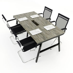 SFAC009 Modern Design Small Meeting <b>Table</b> Wood and 2-legged Steel 'A' Frame - Product Image 2
