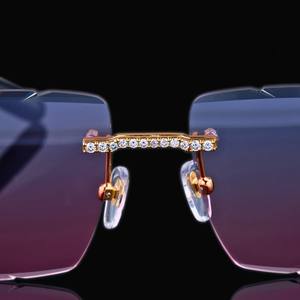 Lunettes de soleil carrées hip-hop en argent sterling 925 entièrement serties de diamants moissanite pour homme, bijoux tendance, vente chaude - Product Image 4