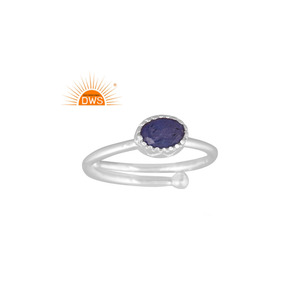 Anillo apilable de piedras preciosas de tanzanita Natural de plata de ley fina, joyería personalizada para mujer, regalo para ella - Product Image 1