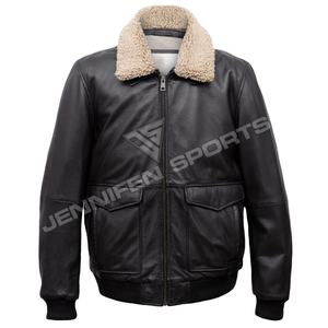 2026 printemps motard moto veste hommes véritable peau de vache lisse en cuir à l'intérieur du col fourrure avant poches à l'intérieur coton doublure - Product Image 1