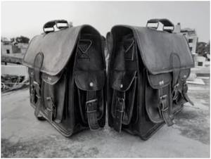 Sac latéral de moto en cuir véritable fait à la main, grand sac de moto - Product Image 6