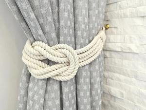 Handmade Cotton Curtain <b>Tieback</b>, Square Knot Drapery <b>Tieback</b>, - Product Image 4