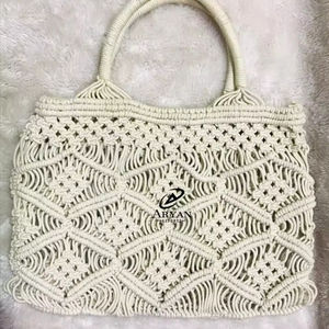 ฤดูร้อนชายหาดฟางกระเป๋าที่กําหนดเองโบฮีเมียนแฮนด์เมดกระเป๋าถือผู้หญิง Macrame กระเป๋าสะพายหญ้าทะเลกระเป๋าชายหาด - Product Image 1