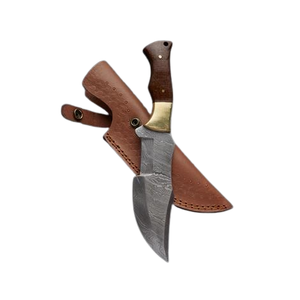 Cuchillo rastreador de acero de Damasco Tang completo forjado a mano con Funda de cuero y Funda de cuero \ Cuchillos al por mayor - Product Image 1