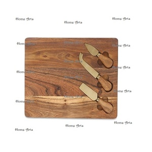 Tabla de cortar de queso de madera y mármol hecha a mano, tabla de queso de forma redonda de diseñador para accesorios de cocina - Product Image 2