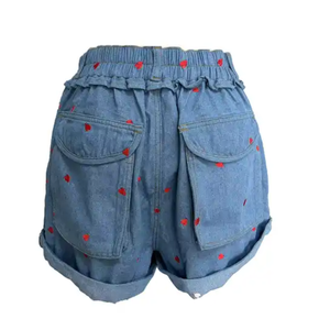 Pantalones cortos para mujer Verano Cómodo Algodón Cintura elástica Transpirable Algodón Cordón Pantalones cortos casuales con bolsillos - Product Image 4