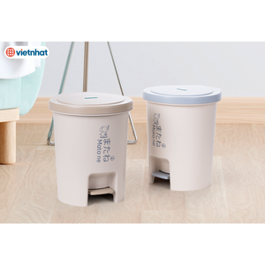 Poubelle ronde à pédale Hokori de haute qualité personnalisée 6L avec poignée pratique bacs de rangement boîtes de conserve en plastique de mobilier moderne - Product Image 1