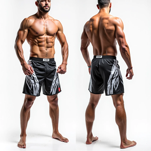 กางเกงขาสั้นต่อสู้ MMA แบบไม่มีจีบจีบสำหรับผู้ชายชุด MMA Jitsu ใส่สบายพิมพ์ลายได้ตามต้องการ - Product Image 5