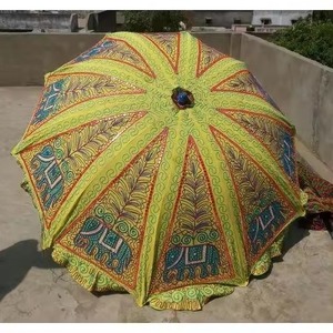 Vente en gros de parapluies de mariage indiens faits à la main Parasols multi-design en dentelle pour adultes Décoration de la maison Impression de logo personnalisé - Product Image 1