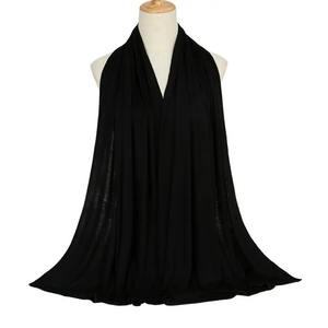 Cotton Polyester Linen Jersey Hijab Scarf Muslim <b>Women</b> <b>Shawl</b> Stretchy Skin-Friendly Breathable Ramadan African Woman Turban - Product Image 4