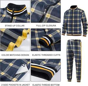 Top vente 100% coton vêtements de sport ensembles de survêtement hommes vestes et survêtement ensembles hiver à capuche imprimé col en gros - Product Image 5