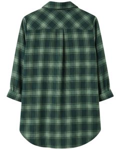 Camisa de Franela a Cuadros Verde para Mujer, Manga Larga, con Botones, Informal, de Algodón Suave, para Otoño e Invierno, Estilo Diario, ¡Compra Ahora! - Product Image 2