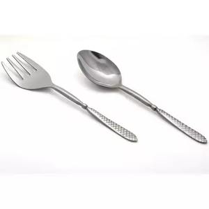 Cuchara con mango de diseño de hoja, juego de cubiertos de servidor de ensalada de acero inoxidable, cubiertos de lujo ecológicos, cucharas de tenedor - Product Image 5