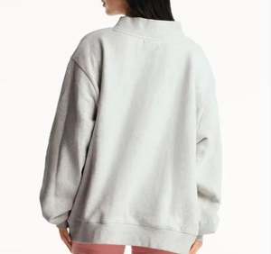 <b>Top</b> Trending Winter Women Heavyweight Cotton Fleece Front Drop Shoulder Oversized <b>Mock</b> <b>Neck</b> Baggy Customized Printed OEM - Product Image 2