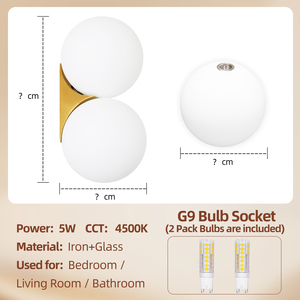 <b>Wall</b> Lamp Modern Nordic Glass Ball Postmodern Simple Decorative <b>Wall</b> <b>Light</b> for Home Bedroom Bedside Staircase Porch Bathroom - Product Image 1